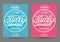 Vector baby Shower Invitation for Boy and Girl . Blue and Pink. on Grey Background