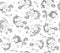 Vector  baby unicorns cartoons seamless pattern.