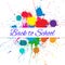 Vector Back to School Banner over Bright Ink Color Blots