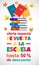 Vector Back to School Sale poster in Spanish language on white