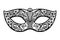 Vector back venetian carnival mardi gras party mask. Vector illu