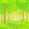 Vector background animation summer landscape wood edge