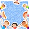 Vector background blank with kids summer camp
