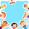 Vector background blank with kids summer camp