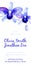 Vector background with blue watercolor orchids
