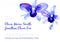 Vector background with blue watercolor orchids