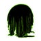 Vector background the flow of luminescent glowing green radioactive sludge. Figure terrible stringy black mass, flowing