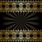 vector background with golden arabic decorations and rays - black