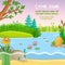 Vector background illustration with nature.