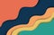 Vector background illustration in paper cut style for web design. Abstract wave illustration in orange, green and blue colors