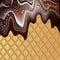 Vector background image which illustrates the liquid chocolate mass with sprinkles