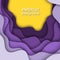 Vector background with lilac, yellow gradient color paper cut