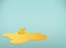 Vector background with little rubber duck swimming in a puddle