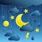Vector Background with night weather icon