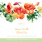 Vector background with orange watercolor nasturtium