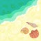 Vector background with sea and sand
