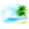 Vector background of a watercolor seascape