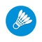 Vector badminton shuttlecocks stylized icon with feathers in circle