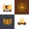 Vector bakery and bread shop logos labels badges with wheat ears