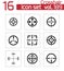 Vector balck crosshair icons set