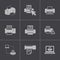 Vector balck printer icons set