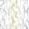 Vector Ballet Dancers in Gold and Gray Ombre on White Seamless Repeat Pattern. Background for textiles, cards