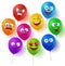 Vector balloon faces colorful set with funny facial expressions