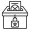 Vector ballot box icon. Voting, election