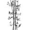 Vector Bamboo Stem Leaves, Black and White Ilustration, Decorative Element Background.