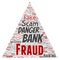 Vector bank fraud payment scam danger triangle