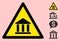 Vector Bank Warning Triangle Sign Icon