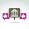 Vector banking symbol, financial institution icon. Speech bubble