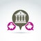 Vector banking symbol, financial institution icon. Speech bubble