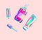 Vector banner beauty routine in a bright popart style