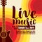 Vector banner for concert live music with a guitar