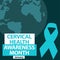 Vector banner design for Cervical Health Awareness Month in January every year. Background design raising awareness about Cervical