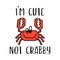 Vector banner with funny crab picture and text
