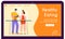 Vector banner illustration of couple preparing healthy eating