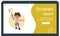 Vector banner illustration of disabled kid playing tennis