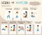 Vector banner with infographics of early signs of kids autism disease.