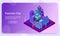 Vector banner isometric of futuristic city concept