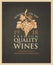 Vector banner or label for winery and premium quality wines