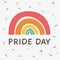 Vector Banner with LGBT rainbow. Social media post, story or poster template with queer community sign and colorful