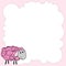 Vector banner with sheep. Frame for text with a cartoon animal sheep. Cartoon frame for text. Design of banners for children.