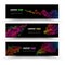 Vector banner templates set with geometry spectrum.