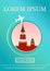Vector Banner with text Travel card. Concept website template.Modern flat paper art design.Kremlin, Moscow.Vector