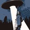 Vector banner on the theme of UFOs in USA