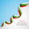 Vector banner in white and blue colors and waving ribbon with flag of Bulgaria. Template for poster design, brochures