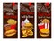 Vector banners for fast food restaurant menu