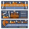 Vector banners for home or house repair work tools